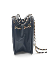 Chanel Quilted Black Leather Cc Chain Accordion Tote Bag Eb0726lsxzde