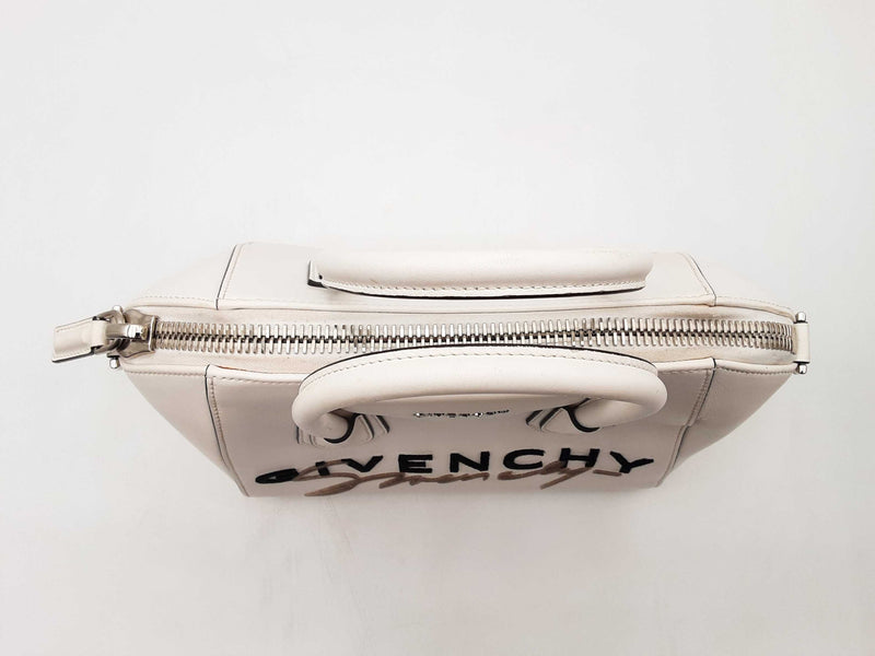 Givenchy Signature Logo Antigona White Calfskin Handbag Fw0125ixzsa