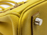 Hermes Birkin 25 Candy Lime Yellow Epsom Gray Interior Handbag Do0525lixzxde