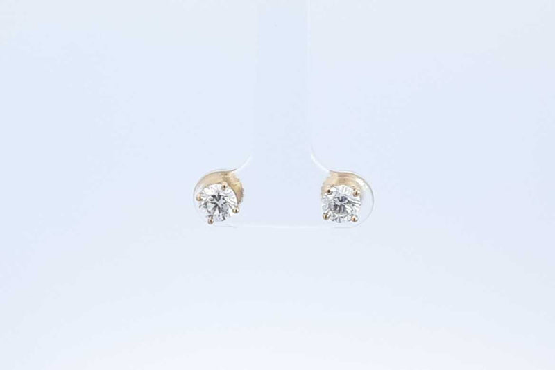 18k Yellow Gold 1.0ctw Diamond Stud Screwback Earrings Eb0424rxzdu