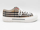 Burberry Jack Trainers In Archive Check Cotton Canvas Size Eu 39 Fw1125ozxdu
