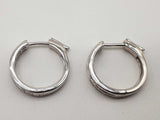 1.10 Cttw Lab Grown Diamonds 0.925 Silver 6.7g Hoop Clasp Earrings Do0525lrde