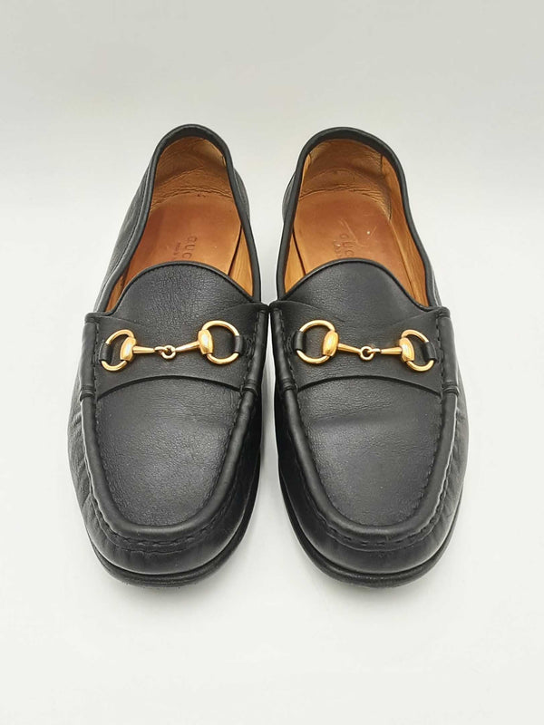 Gucci Horsebit 1953 Black Leather Loafers Size Eu38 Fw122445du