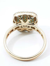 Effy Emerald, Diamond & 14k Gold Double Halo Ring 5.6 Grams Size 9 Fw0925lixdu