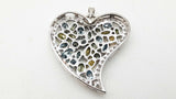 4.62cttw Colored Diamonds .33ctw Emeralds 14k Wg 8.7 Grams Heart Shaped Pendant Sd0326lzxzdu