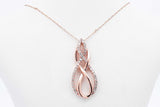 10k Rose Gold Diamond Pendant Necklace 2.8 Grams 22 Inch Eb0326lxzsa