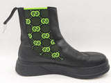 Gucci Gg Elastic Chelsea Black Neon Green Boot Size Uk 11 Mens Do1124lrxde
