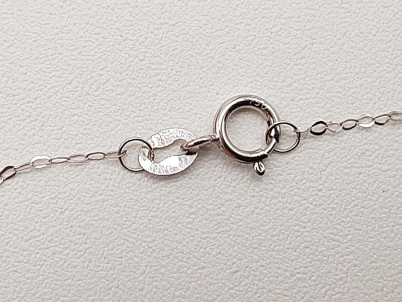 White Blue Diamonds 18k White Gold 1.8g Sea Turtle Necklace 17 In Do0825erde