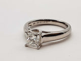 1.01 Carats Square Modified Diamond 0.95 Platinum 6.3g Ring Size 7 Do0425