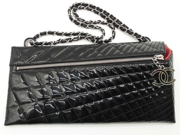 Chanel Kaleidoscope Geometric Quilted Black Patent Leather Shoulder Bag Do0325lcxzde