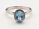 Blue Topaz 14k White Gold 3.7g Ring Size 8.5 Do0226lcxde