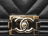 Chanel Boy Bag In Black Quilted Caviar Leather Fw0725orzxdu