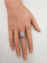 David Yurman Diamond & 18k Yellow Gold Wheaton Ring 16.2 Grams Size 5.75 Fw0726lorxdu
