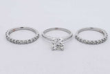 2.2cttw Diamond Wedding Trio Set In 14k White Gold 6.1 Grams Size 5 Eb0726exzsa