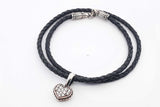 Lagos Caviar Braided Leather Bracelet With Sterling & 18k Heart Charm Eb822pxsa