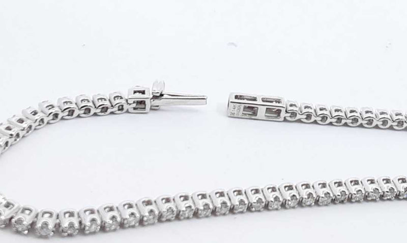 14k White Gold Lab Grown Diamond Tennis Bracelet 8 Inch Ebisedu 144020004843
