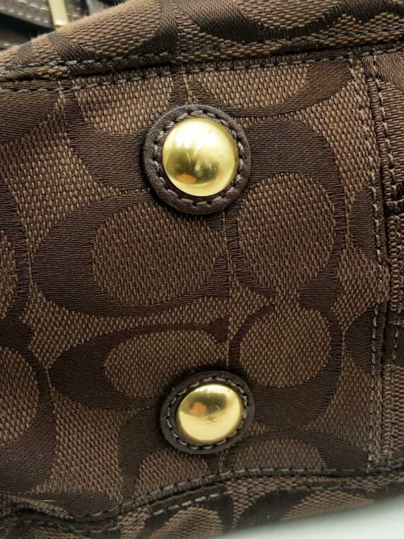 Coach Hampton Signature Carryall Brown Jacquard Satchel Fw1124lrsa