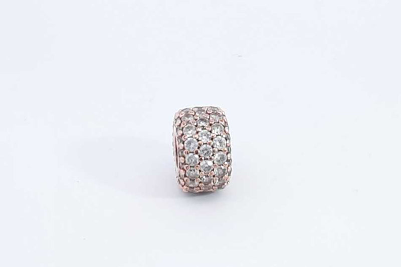 Pandora Rose Gold Plated Sparkling Pave Triple Row Charm 2.3 Grams Eb1024rdu