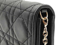 Christian Dior Black Cannage Leather Lady Dior Pouch Crossbody Eb1225pxzdu