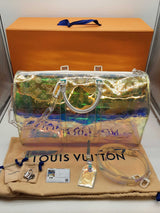 Louis Vuitton 50 Virgil Abloh Keepall Bandouliere Monogram Prism Duffle Bag Do0425ocrxzde