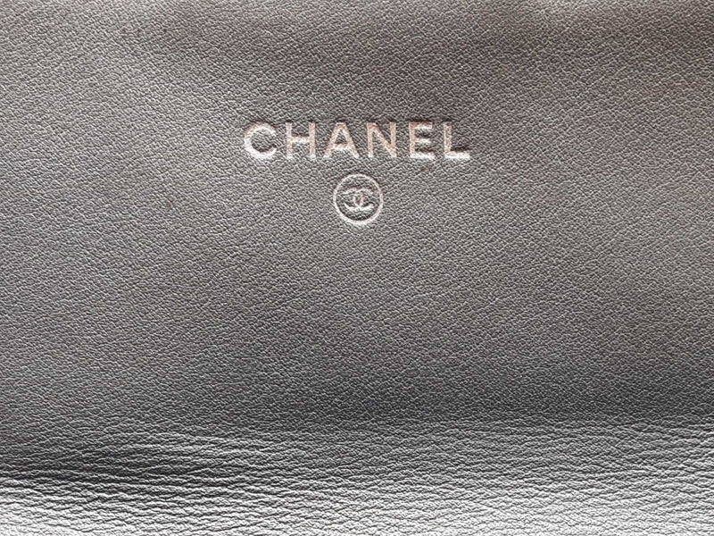 Chanel Continental Interlocking Cc Logo Trifold Blue Wallet Aa0625przsa