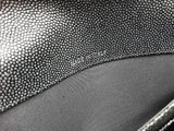 Chanel Gusset Dark Gray Metallic Quilted Caviar Leather Flap Wallet Do0425erxde