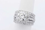 7.06cttw Diamond Wedding Set In 14k White Gold 13.5 Grams Size 7.25 Eb0326crxzdu