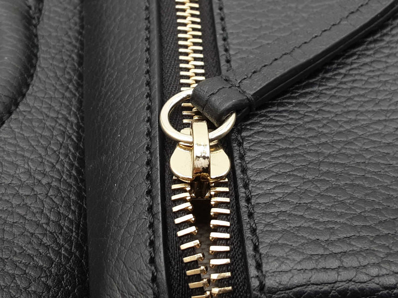 Gucci Soho Interlocking G Rucksack Black Pebbled Leather Backpack Fw0425wzxdu