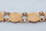 18k Yellow Gold Coin Style Link Bracelet 7.2 Grams 7 Inch Eb0426rrxsa