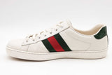 Gucci Aces White Leather Web Sneakers Size 8 Eb0726lrxsa