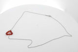 Tiffany & Co. Carnelian Open Heart Pendant Necklace 1.5 Grams 16 Inch Eb0926crsa