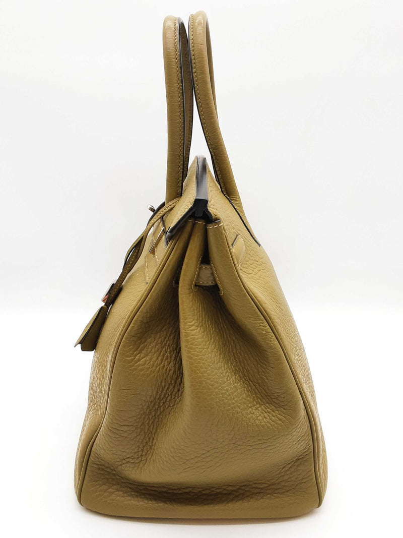 Hermes Birkin 35 Vert Chatreuse Green Clemence Palladium Handbag Do0325erxzde