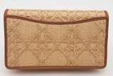 Christian Dior Cannage Raffia Caro Pouch With Chain Eb0326ixzsa
