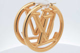 Louis Vuitton Louise Lv Circle Logo Gold Tone Hoop Earrings 23 Grams Eb0726oxzsa
