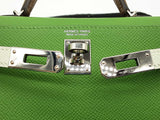 Hermes Mini Kelly Tricolor Green Gray Epsom Palladium Hardware Bag Do0925oxzxzde