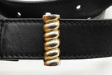 Gucci Black Leather Belt With Torchon Double G Buckle Size 85/34 Eb0726lxzde