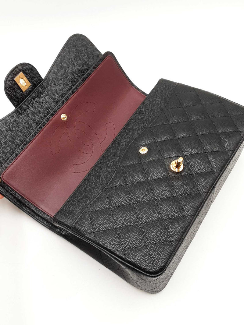 Chanel Jumbo Double Flap Bag In Black Quilted Caviar Leather Fw0725prxzdu