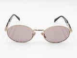 Prada Gold-tone Metal & Black Acetate Full Rim Oval Sunglasses Fw0226szdu