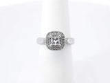 0.93 Cttw Princess Cut Diamond & 14k White Gold Double Halo Ring 4.3 Grams Size 6.5 Fw0626pzxdu