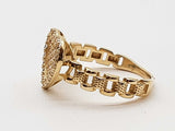 Heart 10k Yellow Gold Czs 2.1g Ring Size 6.5 Do1125rxde