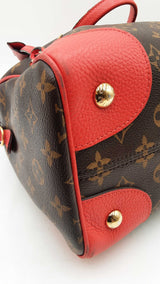 Louis Vuitton Retiro Handbag In Monogram Coated Canvas & Red Leather Fw0625wzxdu