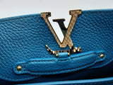 Louis Vuitton Capucines Blue Leather Python Skin Crossbody Bag Do0125oxzxde