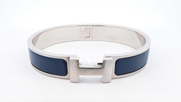 Hermès Clic Hh Bracelet Gm In Ultramarine Mat Enamel 6.5 Inch Fw0525ixdu