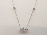 1.24 Cttw Lab Grown Diamonds 14k Wg 2.1g Marquis Necklace 18 In Do0126ixzde