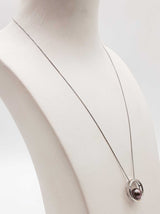 Purple Black Pearl 14k White Gold 3.5g Circle Pendant Chain 18 In Do0326oxzde