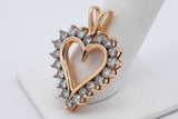 10k Yellow Gold Diamond Heart Shape Pendant 6.7 Grams Eb0526worsa