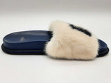 Fendi Logo Minky Blue Rubber Slides Size Eu 39 Do1124wxzde