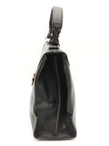 Salvatore Ferragamo Gancini Black Leather Flap Top Handle Bag Eb0922lrxde