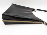Salvatore Ferragamo Black Patent Leather Shoulder Bag As Is Condition Do0426orde