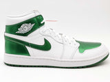 Air Jordan 1 High Dq0660 130 White And Green Shoes Size 11.5 Aa0926rzsa